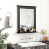 Wall-Mounted Multipurpose Vanity Mirror with Shelf-Black - Gallery View 1 of 8