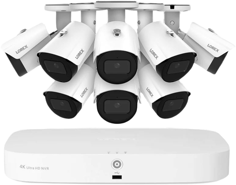 Lorex N4K2-88WB-6 4K 8 Wired 8 Fusion Wi-Fi Camera 2TB Wired NVR A14 IP Bullet Security Surveillance System New