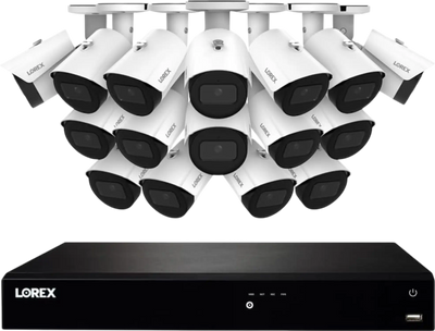 Lorex N4K3-1616WB-1 Fusion Series 4K 8MP 16-Channel Wired or Wi-Fi Devices with Wired NVR System A14 IP Bullet Cameras Security Surveillance System New