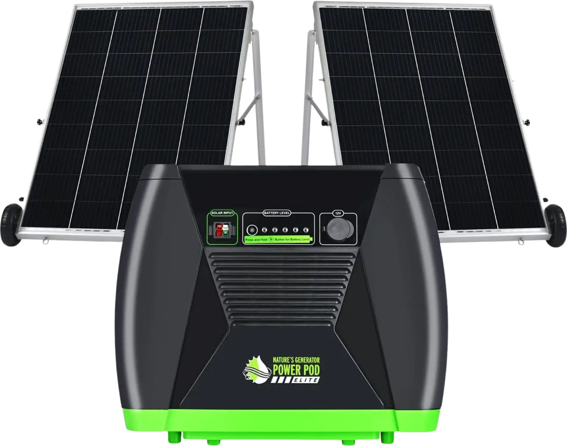 Nature's Generator NGGNELPB 1200Wh/300W Power Pod With Two 100W Solar Panel Bundle Add On For HKNGGNEL New