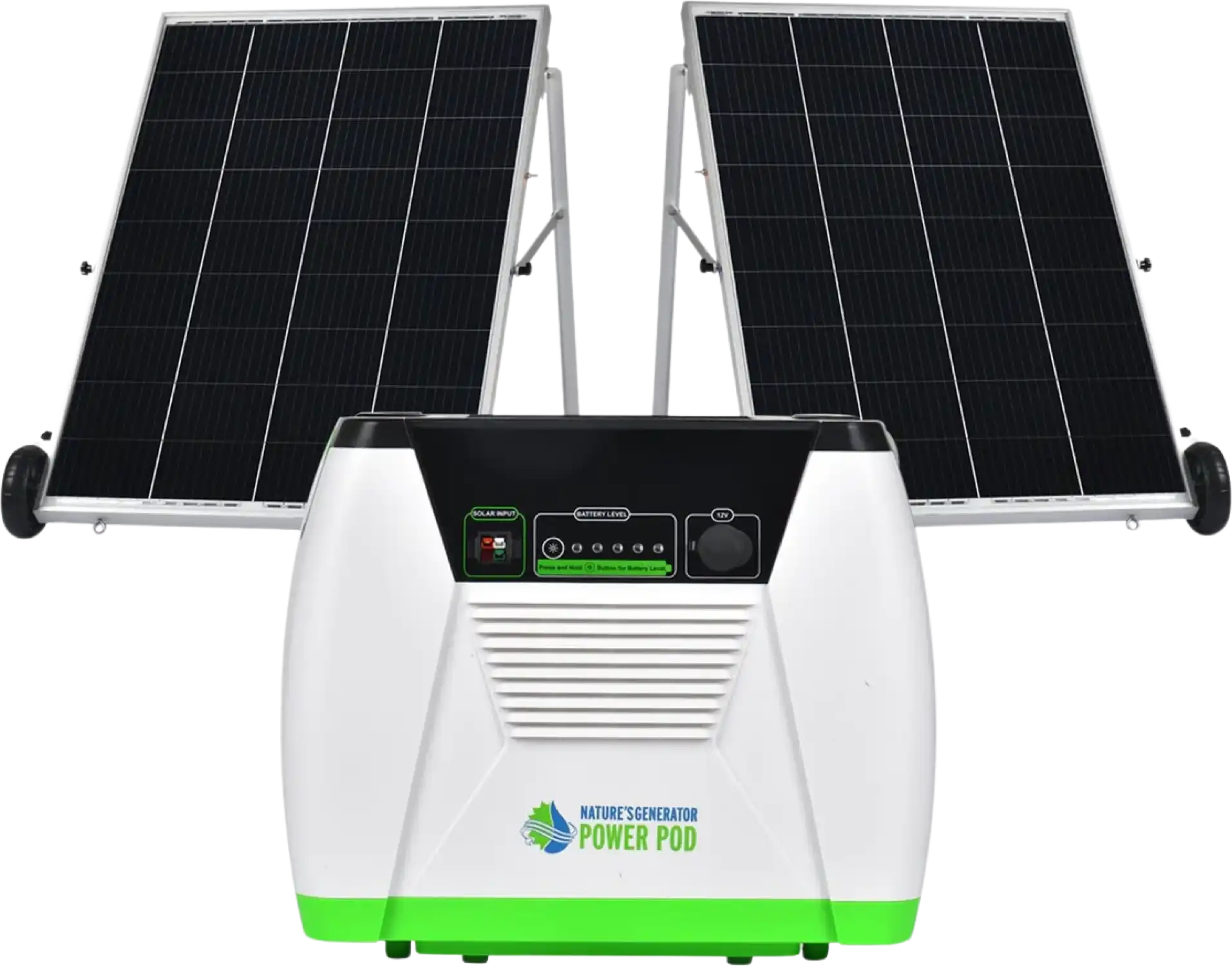 Solar Panel Pod Nature's Generator NGGNPB 1200Wh/240W Power Pod With Two 100W Solar Pa ...