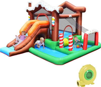 Costway Inflatable Kids Bounce House with 480W Air Blower and Slide New