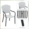 Costway Patio Furniture Set 4 Piece Stackable Wicker Dining Chairs with Armrests New