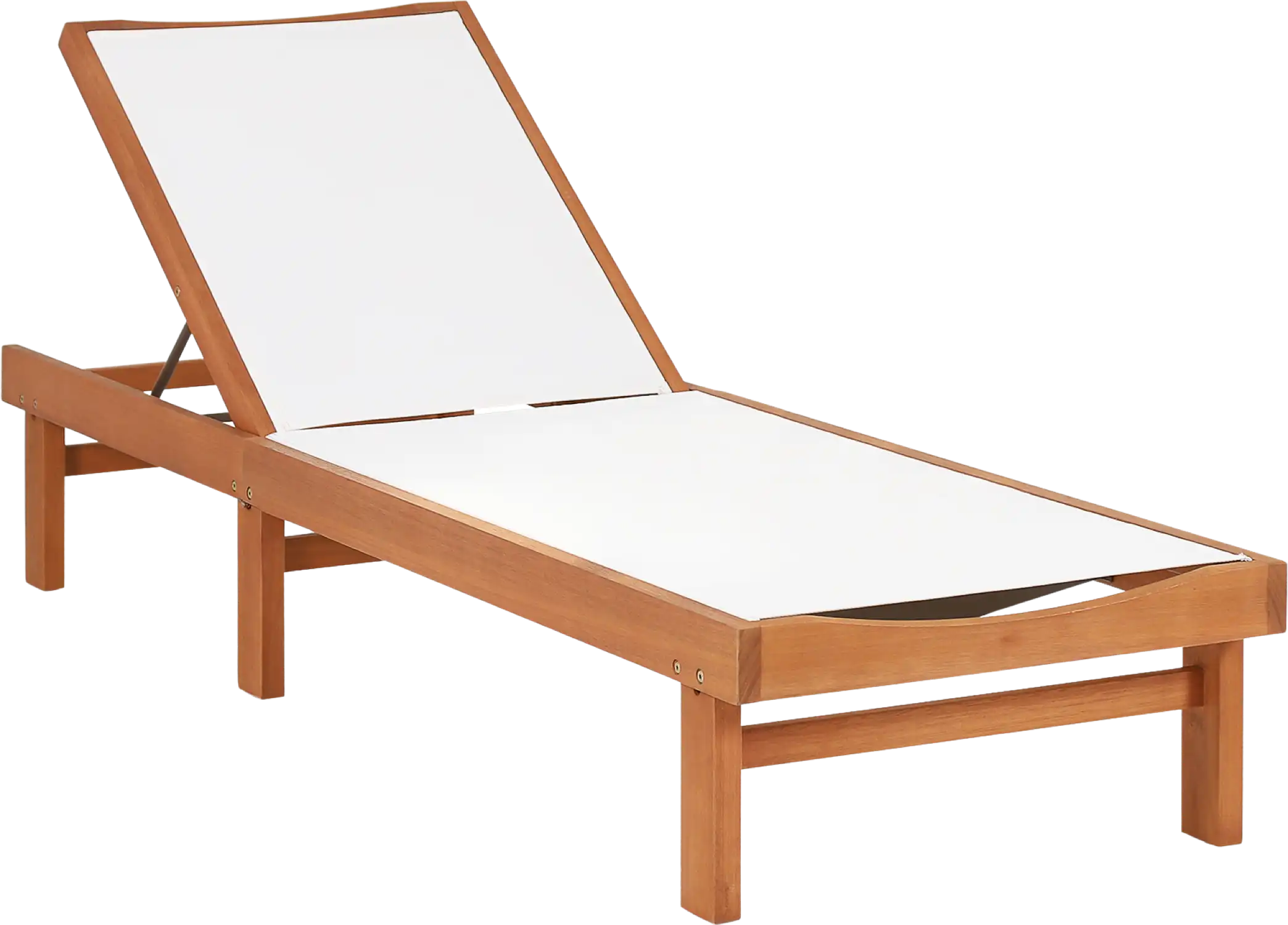 Costway Chaise Lounge Chair Outdoor Wood 5 Position Adjustable Back New