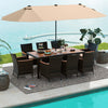 Costway Patio Furniture 10 PCS Outdoor Dining Set with 15" Umbrella and Wicker Chairs New