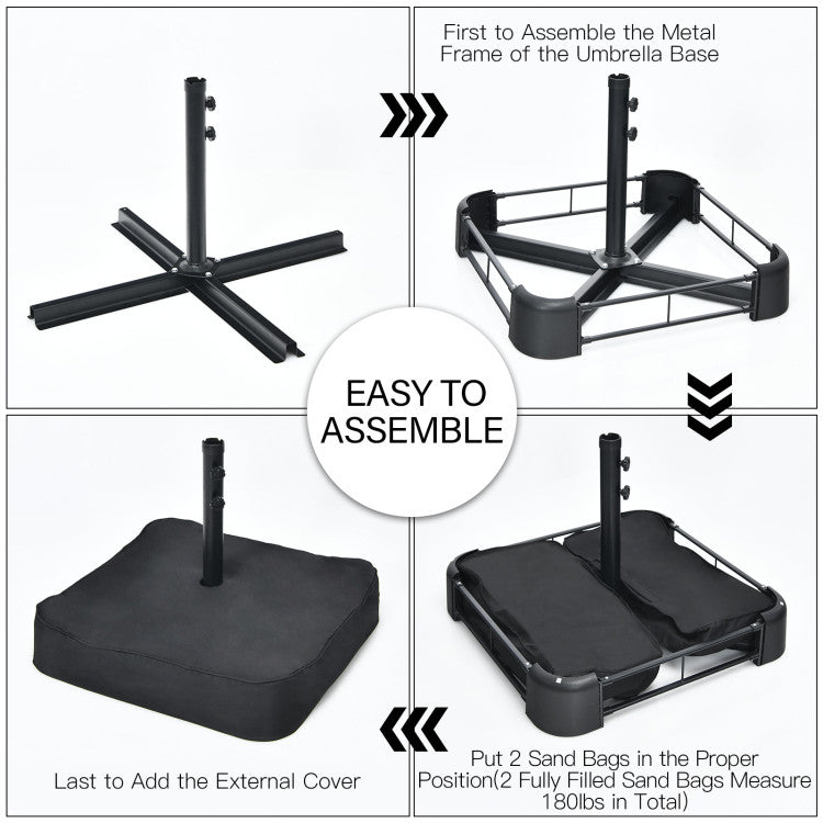 Costway Patio Furniture 10 PCS Outdoor Dining Set with 15" Umbrella and Wicker Chairs New