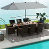 Costway Patio Furniture 10 PCS Outdoor Dining Set with 15" Umbrella and Wicker Chairs New