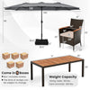Costway Patio Furniture 10 PCS Outdoor Dining Set with 15" Umbrella and Wicker Chairs New