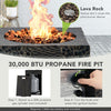 Costway Fire Pit 16" Propane Heater 30,000 BTU with Lava Rocks and Waterproof Cover New