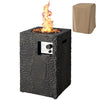 Costway Fire Pit 16" Propane Heater 30,000 BTU with Lava Rocks and Waterproof Cover New