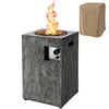 Costway Fire Pit 16" Propane Heater 30,000 BTU with Lava Rocks and Waterproof Cover New