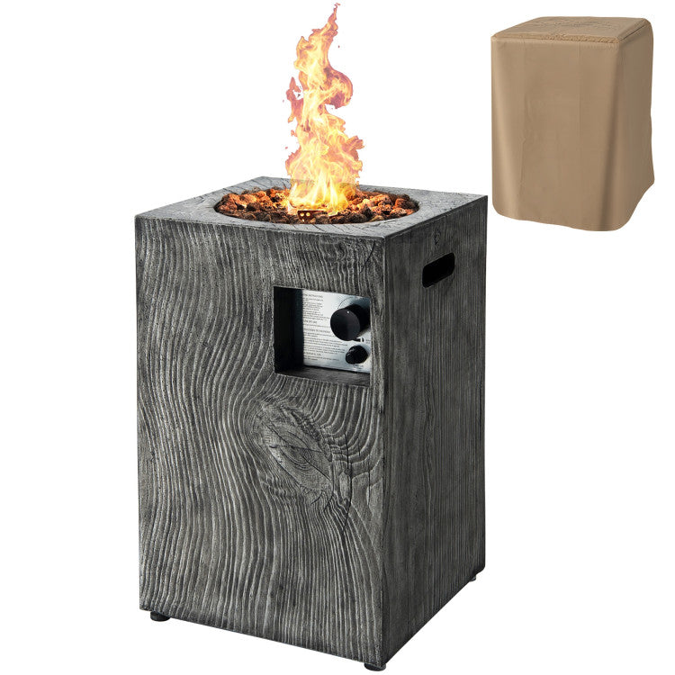 Costway Fire Pit 16" Propane Heater 30,000 BTU with Lava Rocks and Waterproof Cover New