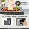Costway Fire Pit 16" Propane Heater 30,000 BTU with Lava Rocks and Waterproof Cover New