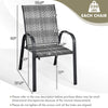 Costway Patio Furniture 6 Piece Wicker Stackable Chairs Set with Sturdy Steel New