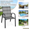 Costway Patio Furniture 6 Piece Wicker Stackable Chairs Set with Sturdy Steel New