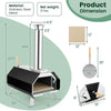 Outdoor pizza oven with stainless steel construction, foldable legs, and pizza stone, perfect for camping and outdoor.