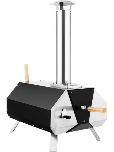 Costway Outdoor Pizza Oven w/ Pizza Stone Foldable Legs Camping Black 94526738 New
