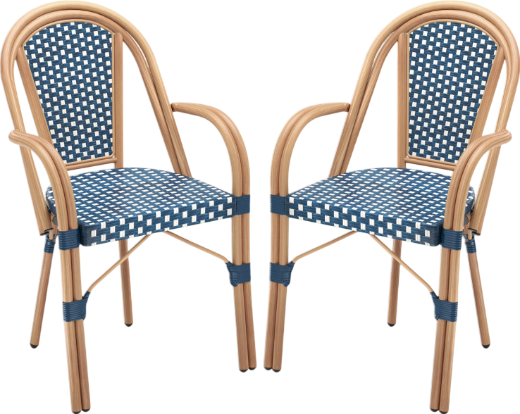 Costway Patio Furniture Bistro Chairs Set French Style PE Wicker New