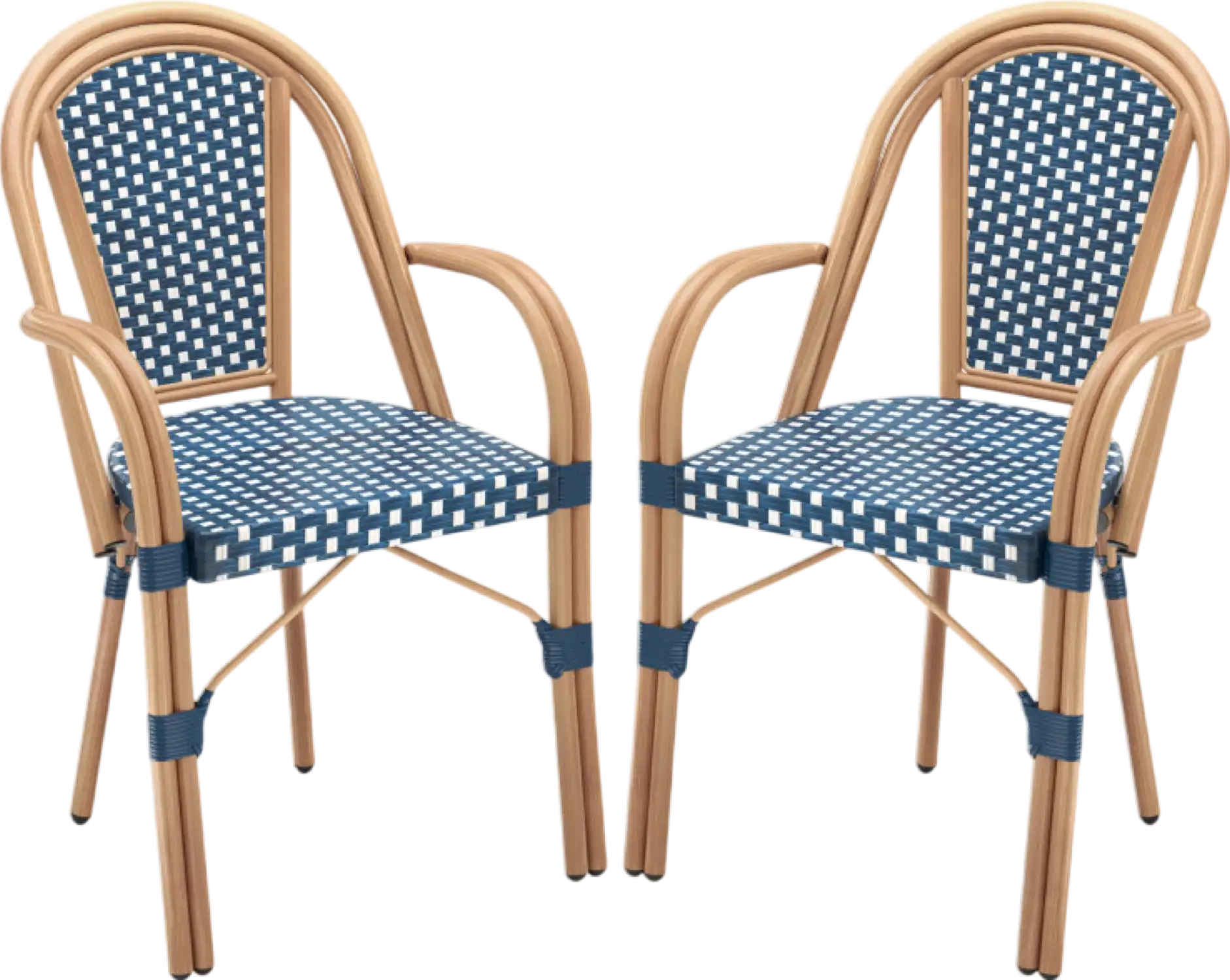 Costway Patio Furniture Bistro Chairs Set French Style PE Wicker 856132497 New