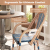 Costway Patio Furniture Bistro Chairs Set French Style PE Wicker New
