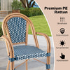 Costway Patio Furniture Bistro Chairs Set French Style PE Wicker New