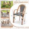 Costway Patio Furniture Bistro Chairs Set French Style PE Wicker New