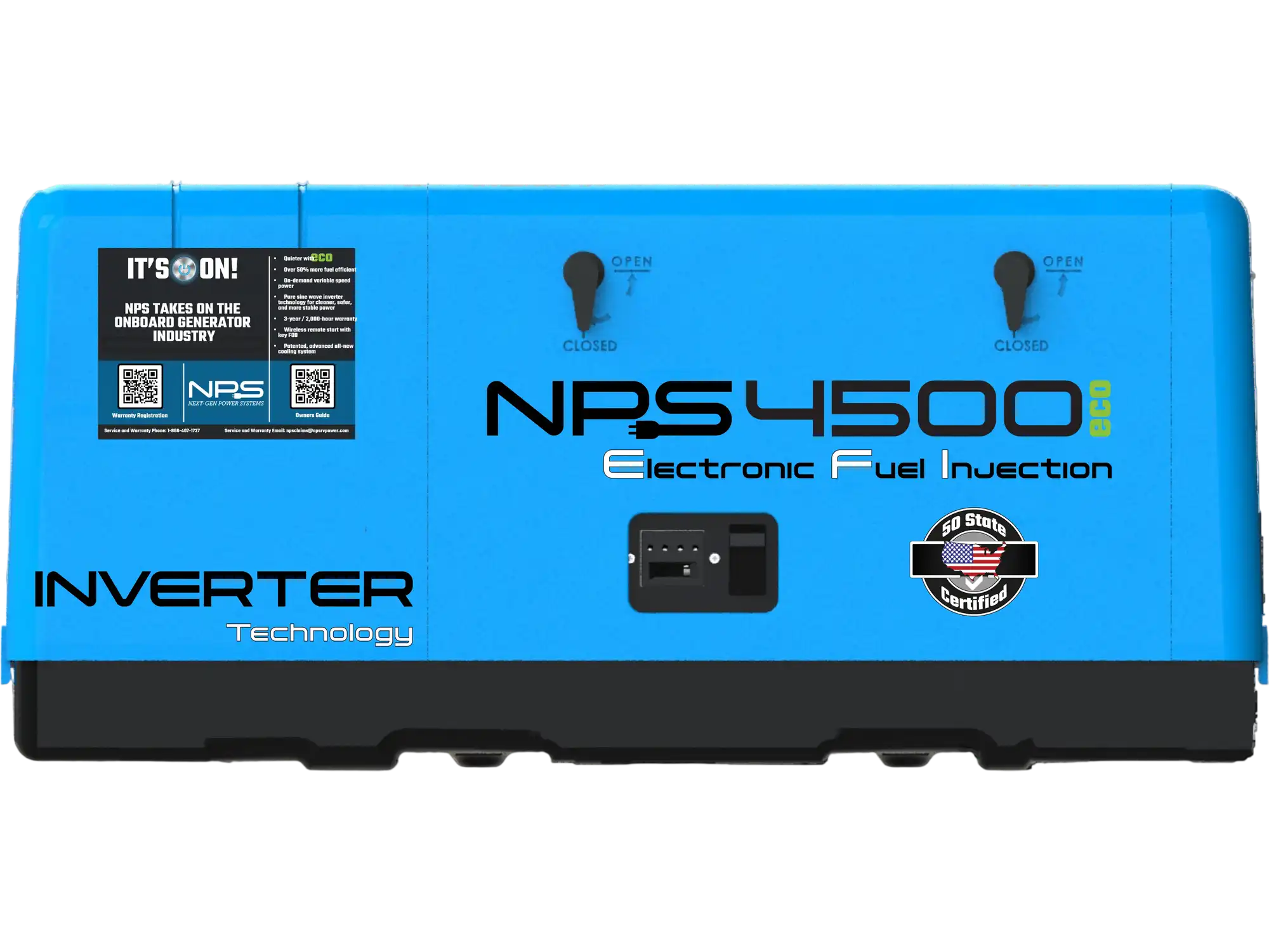 NPS 4500W RV Generator Gasoline Inverter EFI Air-Cooled Single Phase 120V Remote Start CARB NPS4500EFI New