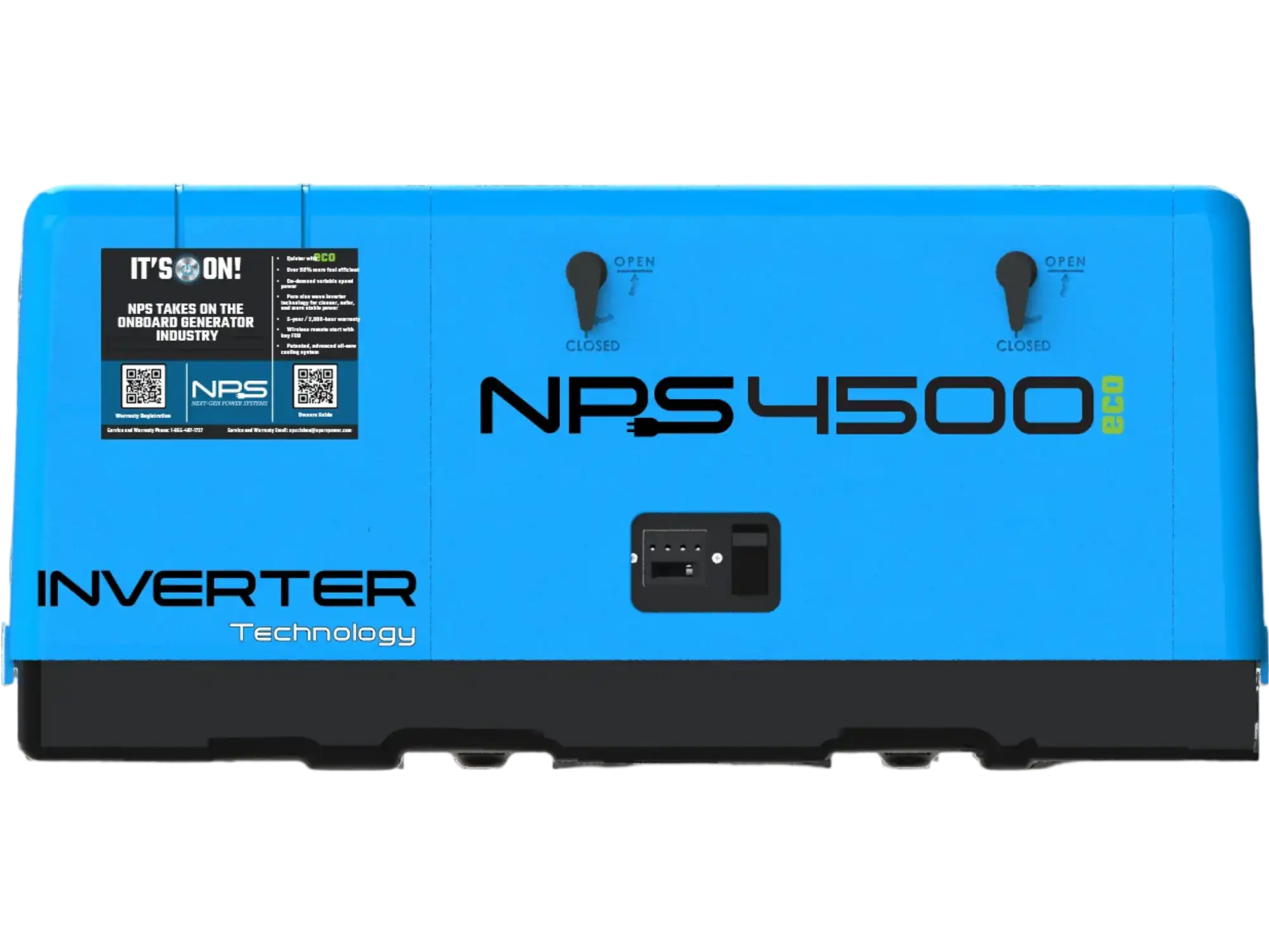 NPS 4500W RV Eco Generator Gasoline Inverter Air-Cooled Single Phase 120V Remote Start CARB NPS4500eco New