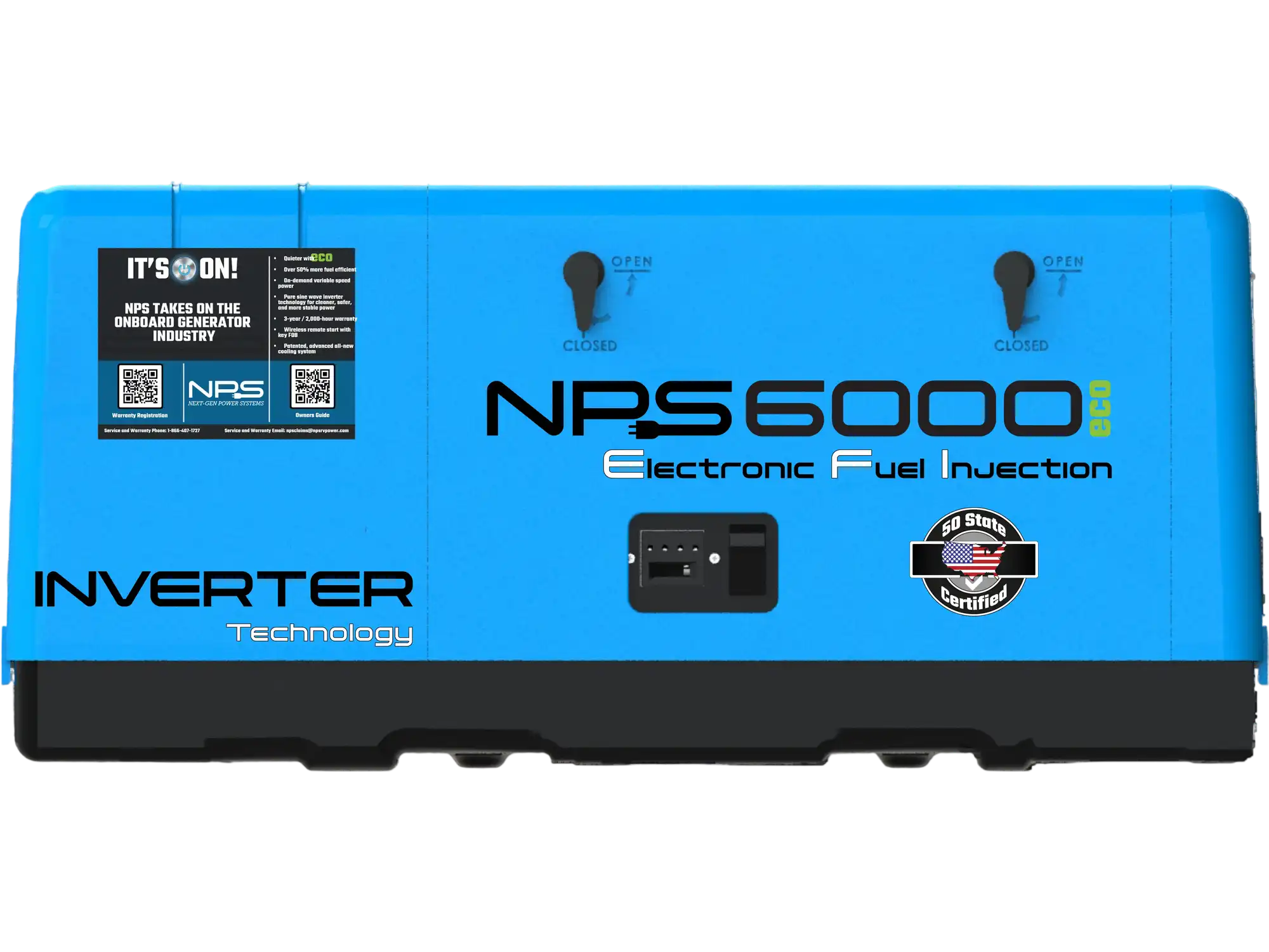 NPS 6000W RV Generator Gasoline EFI Inverter Air-Cooled Single Phase 120V Remote Start CARB NPS6000EFI New