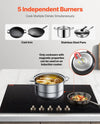 Vevor Built-In Electric Induction Cooktop 5-Burner 9200W Multi-Zone with Safety Features New