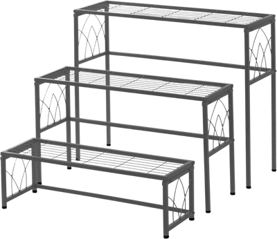 VegTrug Nesting Plant Stand 3 Pieces Gray New