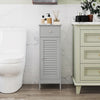 Narrow Bathroom Storage Cabinet with Adjustable Shelf and Drawer-Gray - Gallery View 1 of 10