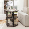 Narrow Side Table with Study Metal Frame and Storage Shelves-Gray - Gallery View 1 of 11