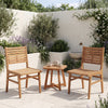 Natural wood armless patio chairs with slanted backs and slatted seats, perfect for outdoor relaxation on the deck or.