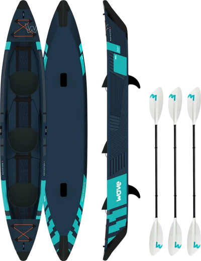 Wave Navigator Inflatable Kayak Drop-Stitch 2-3 Seater for High-Performance Paddling New