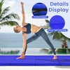 4-panel folding gymnastics mat in navy with smooth zipper, fine stitching, ideal for yoga and home gym use.