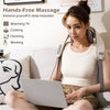 Beige neck and shoulder massager with adjustable straps, ideal for hands-free relaxation at home or office.