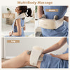 Neck shoulder massager in beige with adjustable straps, featuring heat levels for pain relief and cordless design for.
