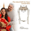 Neck shoulder massager in beige with adjustable straps and heat levels, perfect for pain relief at home or on the go.
