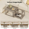 Nesting coffee table set of 2 in gray, showcasing stacking and individual placement options for versatile storage.