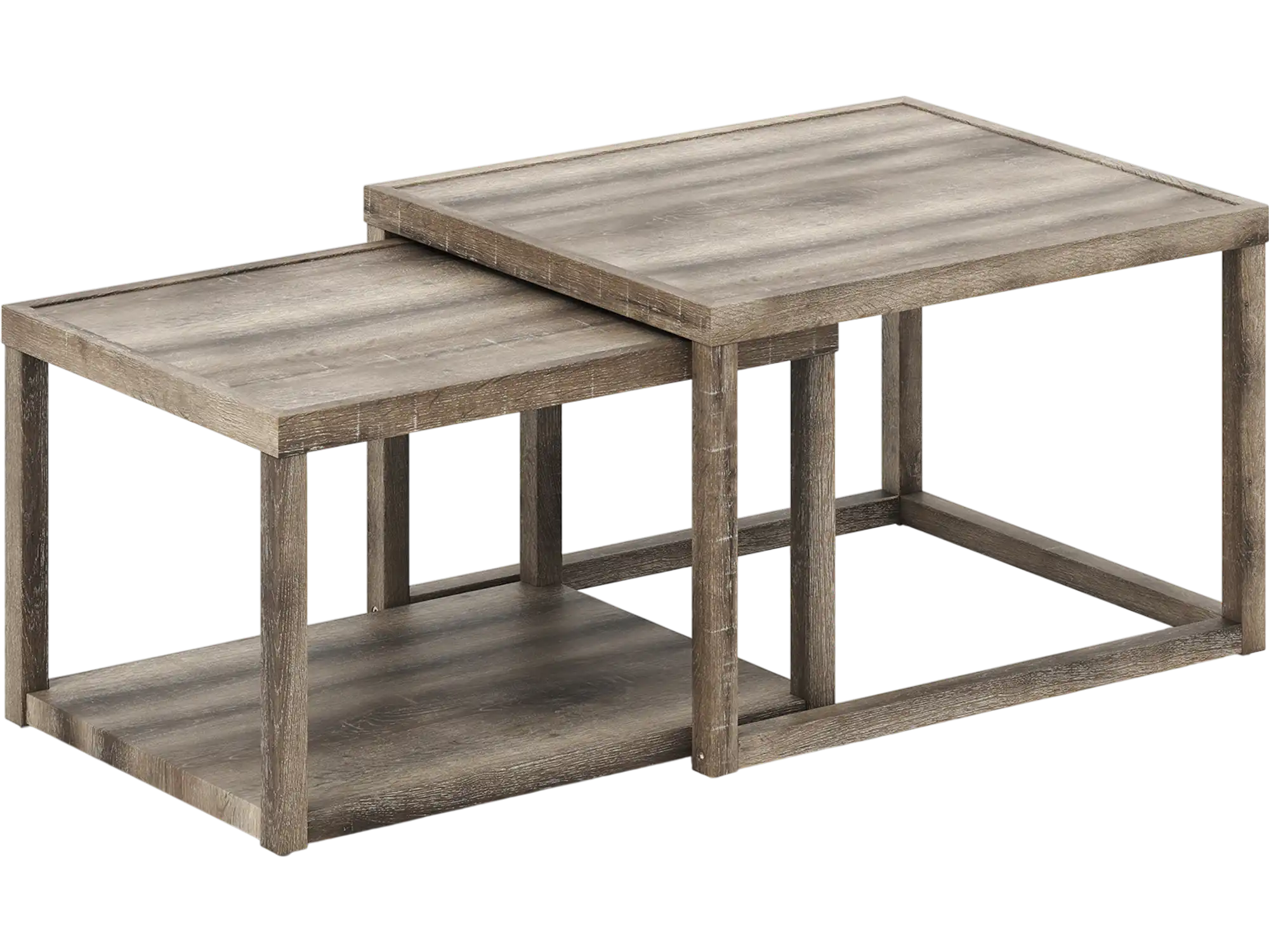 Costway Nesting Coffee Table Set of 2 Stackable Rectangular End Tables 24452324 New