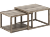 Nesting coffee table set of 2 in gray with spacious tabletop and bottom shelf, perfect for living room or office use.
