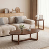 Nesting Coffee Table Set of 2 with Wood Veneered Top and Solid Rubber Wood Legs-Walnut - Gallery View 1 of 6