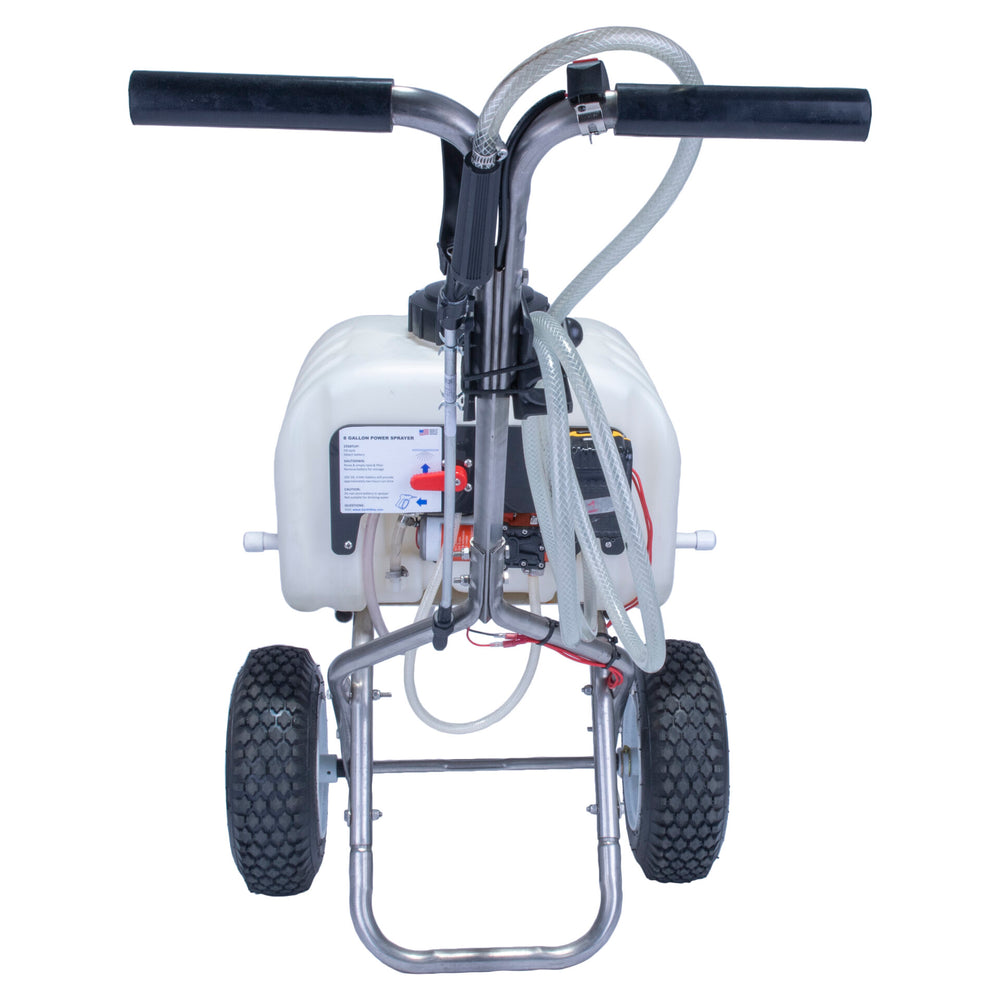 Earthway 90308 Push Sprayer 8 Gallon Stainless Steel with Hose Battery Operated 12V New