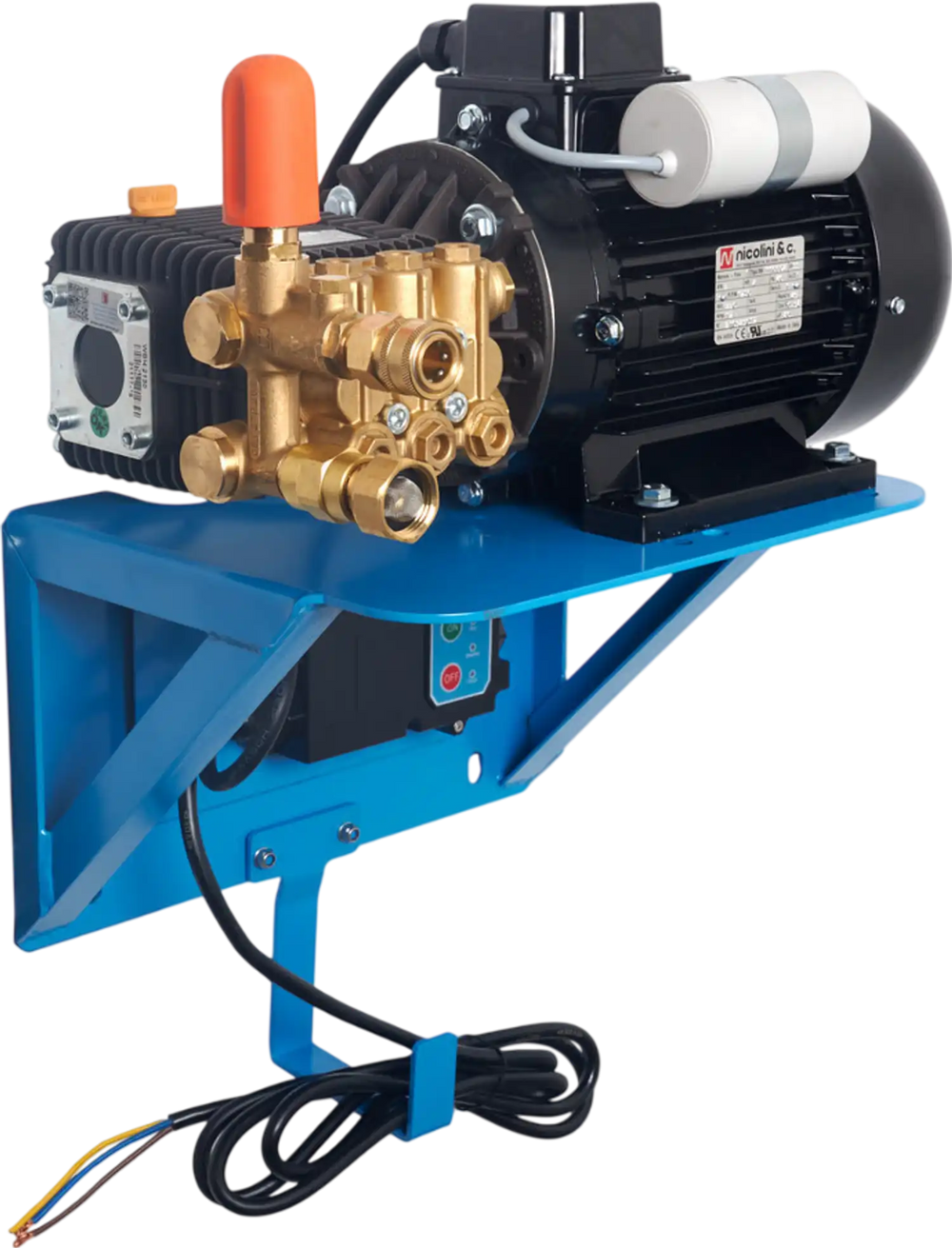 Canpump Wall-Mount Pressure Washer: 3 hp Nicolini Motor 240 V, Total Stop System