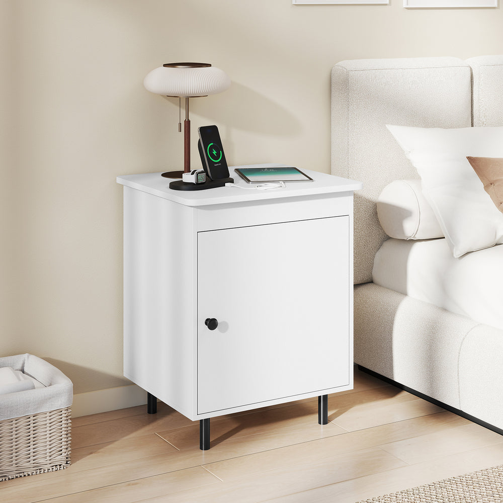 Nightstand Mid Century End Tables with Door-1 Pieces - Gallery View 1 of 8