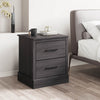 Wood Compact Floor Nightstand with Storage Drawers-Dark Gray - Gallery View 1 of 9