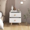 Nightstand with 2 Drawers Solid Rubber Wood Legs-White - Gallery View 1 of 8
