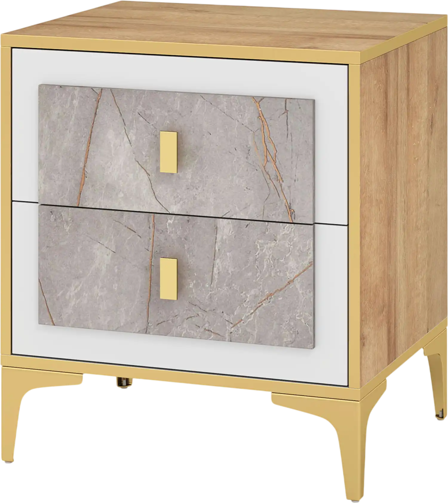 Costway 2-Drawer Rattan Nightstand Side Table 417835926 New