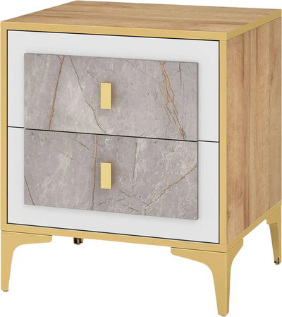 Costway 2-Drawer Rattan Nightstand Side Table 417835926 New